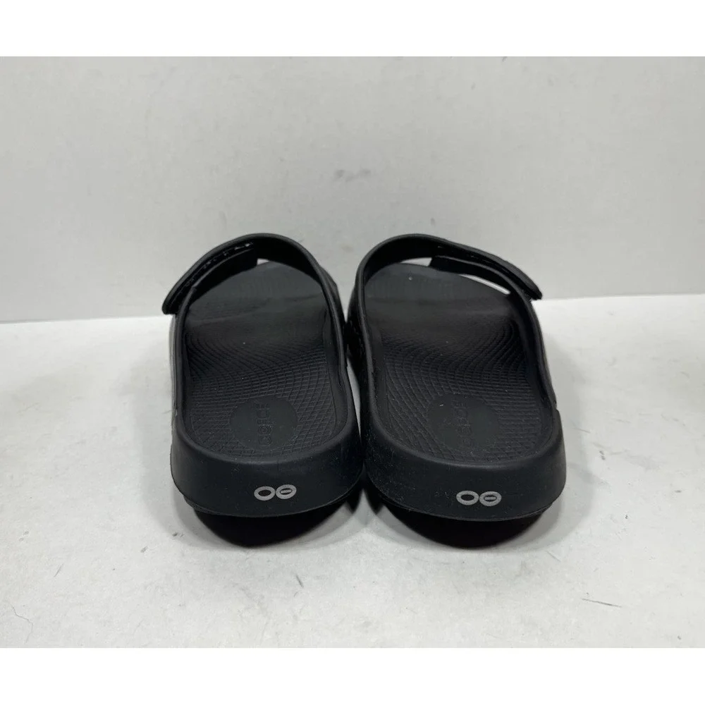 Oofos OOahh Sport Flex Slide Sandal Men's Size 12 Slip On Comfort Shoes Black